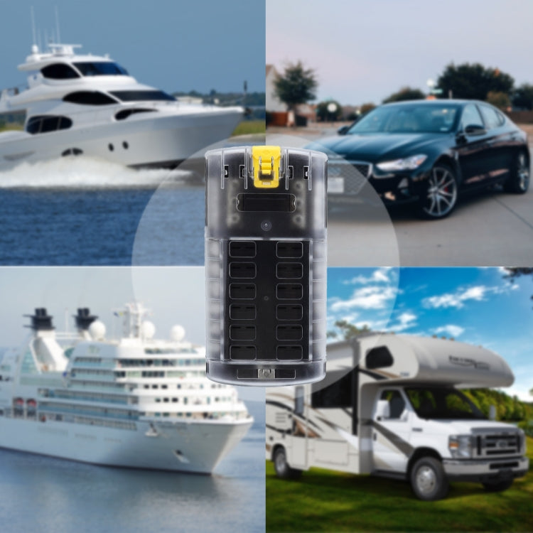 RV Yacht 12-way LED Insulated Flame-retardant Fuse Holder Box with Wire(Configuration 4) by buy2fix