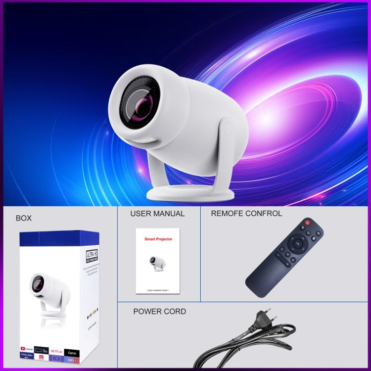 HY400 Android 12.0 System Intelligent Projector Portable Family Projector EU Plug by buy2fix