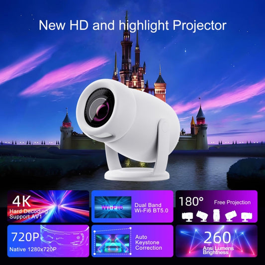 HY400 Android 12.0 System Intelligent Projector Portable Family Projector EU Plug by buy2fix