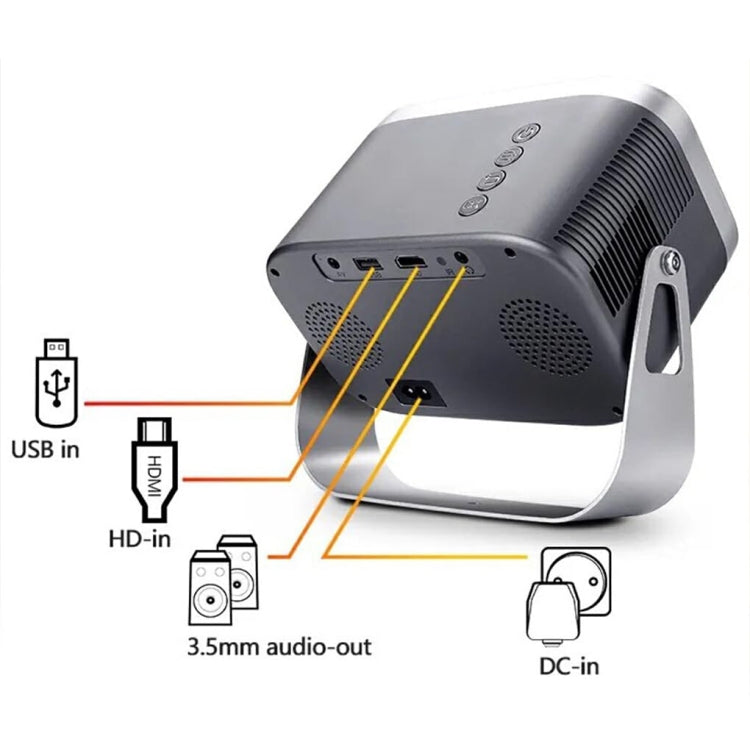 Android 4K HD Version Portable Mini Projector Smart Home Theater(US Plug) by buy2fix