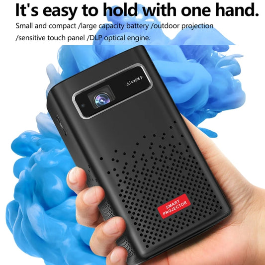 TOUMEI C900 Outdoor Portable Built-In Battery 4K HD Home Music Projector UK Plug(Black) by TOUMEI