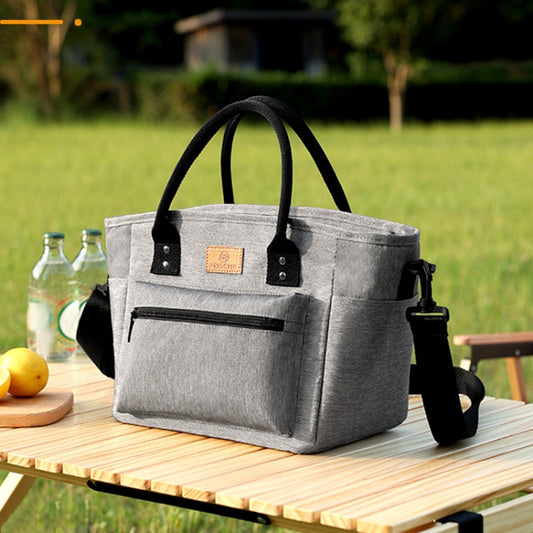 FRISCH Portable Handheld Insulated Lunch Pack Outdoor Picnic Thicked Bento Bag(Gray) by FRISCH