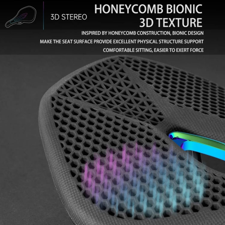 PROMEND SD-577 Bicycle Honeycomb Bionic Structure Saddle Hollow Steel Bow Breathable Comfort Saddle, Size: M(Black Surface Colorful Shell Bottom) - Bicycle Saddle by PROMEND | Online Shopping UK | buy2fix