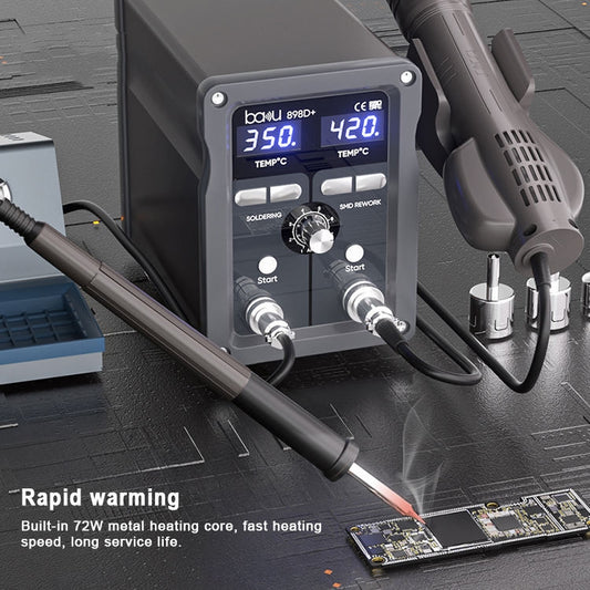 BAKU BA-898D+ T12 Solder Station Adjustable Temperature Electric Digital Soldering Iron For Phone Repair US Plug 110V by BAKU