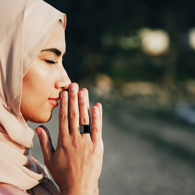 Equantu Smart Bluetooth Finger Counter Muslim Prayer Time Reminder Ring, Style: Black 20mm by Equantu
