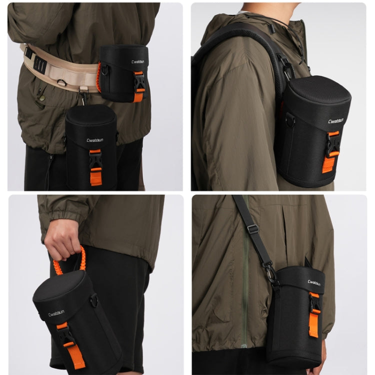 Cwatcun D157 DSLR Camera Lens Barrel Shockproof Thickened Digital Lens Bag Flip Lens Pouch, Color: Extra Large Black - Lens Bag by Cwatcun | Online Shopping UK | buy2fix