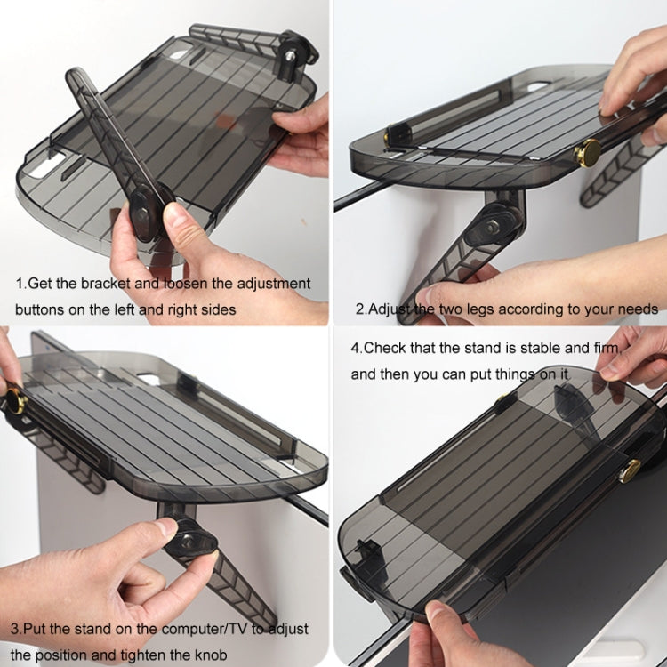 No Punching TV Set-top Box Adjustable Storage Shelf Monitor Computer Screen Holder Router Hanger(Orange) by buy2fix