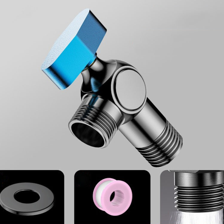 Copper High Flow 4-point Ball Valve Hot Cold Water Gas Water Heater Full Open Triangle Valve, Color: Gray Blue Label Cold Water - Water Heaters Parts by buy2fix | Online Shopping UK | buy2fix