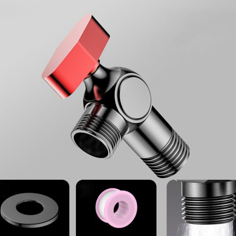Copper High Flow 4-point Ball Valve Hot Cold Water Gas Water Heater Full Open Triangle Valve, Color: Gray Red Label Hot Water - Water Heaters Parts by buy2fix | Online Shopping UK | buy2fix