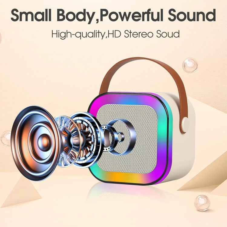 Outdoor Home Portable Wireless Karaoke Sound Cell Phone Integrated Microphone Smart Speaker, Style: With Dual Mic Blue - Mini Speaker by buy2fix | Online Shopping UK | buy2fix