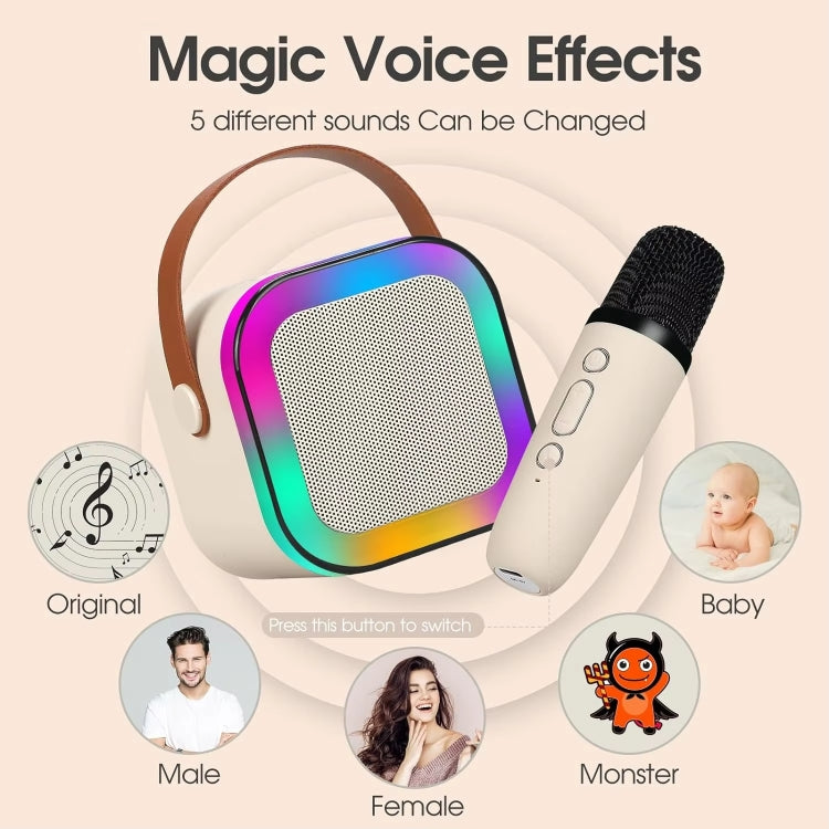Outdoor Home Portable Wireless Karaoke Sound Cell Phone Integrated Microphone Smart Speaker, Style: With Dual Mic Blue - Mini Speaker by buy2fix | Online Shopping UK | buy2fix