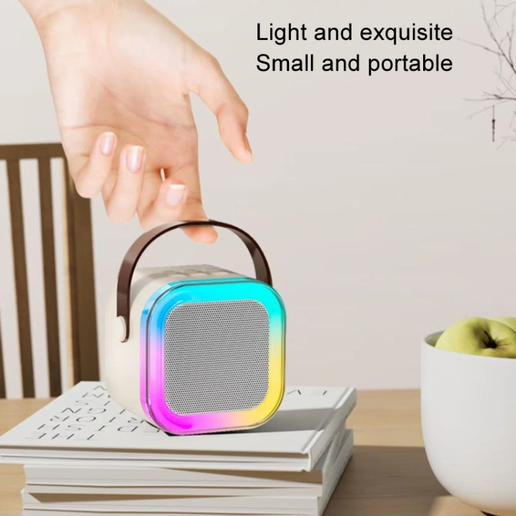 Outdoor Home Portable Wireless Karaoke Sound Cell Phone Integrated Microphone Smart Speaker, Style: With Dual Mic Blue - Mini Speaker by buy2fix | Online Shopping UK | buy2fix