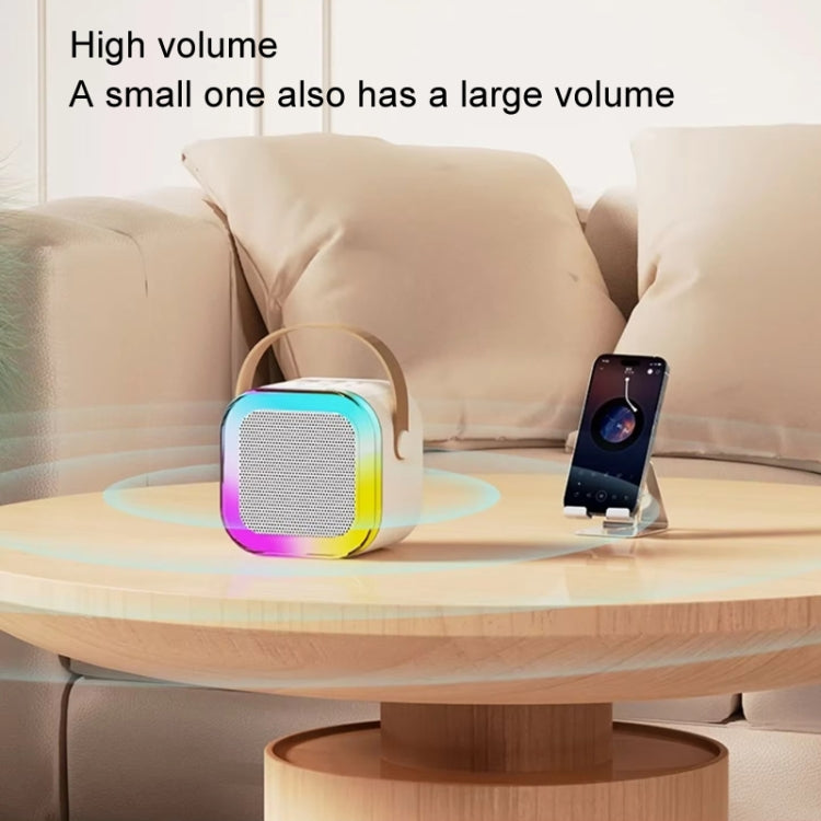 Outdoor Home Portable Wireless Karaoke Sound Cell Phone Integrated Microphone Smart Speaker, Style: With Dual Mic Blue - Mini Speaker by buy2fix | Online Shopping UK | buy2fix
