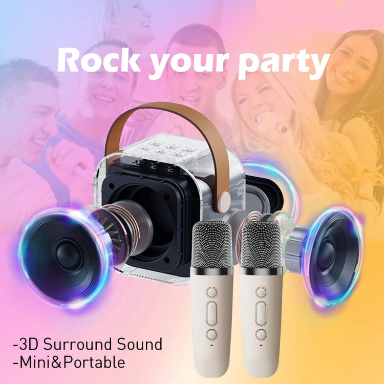 Outdoor Home Portable Wireless Karaoke Sound Cell Phone Integrated Microphone Smart Speaker, Style: With Dual Mic Blue - Mini Speaker by buy2fix | Online Shopping UK | buy2fix