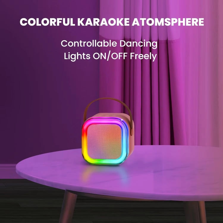 Outdoor Home Portable Wireless Karaoke Sound Cell Phone Integrated Microphone Smart Speaker, Style: With Dual Mic Blue - Mini Speaker by buy2fix | Online Shopping UK | buy2fix