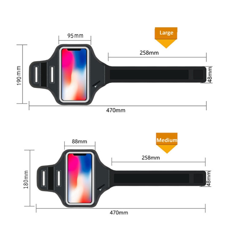 Mobile Phone Armband With Adjustable Strap & Key Pocket, Size: Large Silver - 5.5~6.5 inch by buy2fix | Online Shopping UK | buy2fix