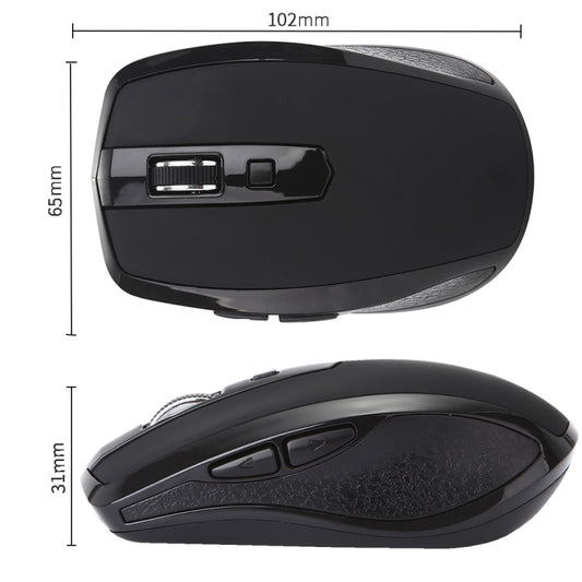 6-Keys Type-C/USB-C Laptop Office Game Silent Wireless Mouse(Black) by buy2fix