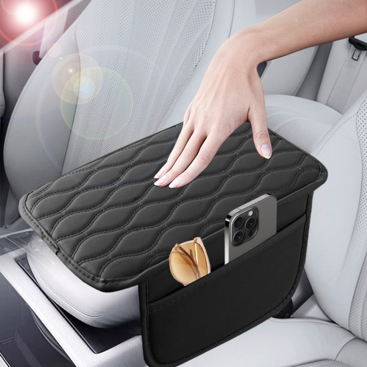 Car Armrest Box Leather Storage Heightening Pad(Black) by buy2fix