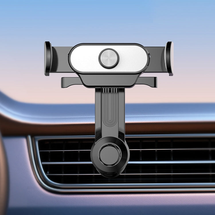 Car Air Outlet Mobile Phone Holder Automatic Lock Snap-on Navigation Holder(Silver) by buy2fix