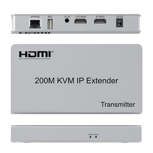 KVM 200m HDMI IP Extender RJ45 Network Cable Video Extender, Transmitter+Receiver, US Plug by buy2fix