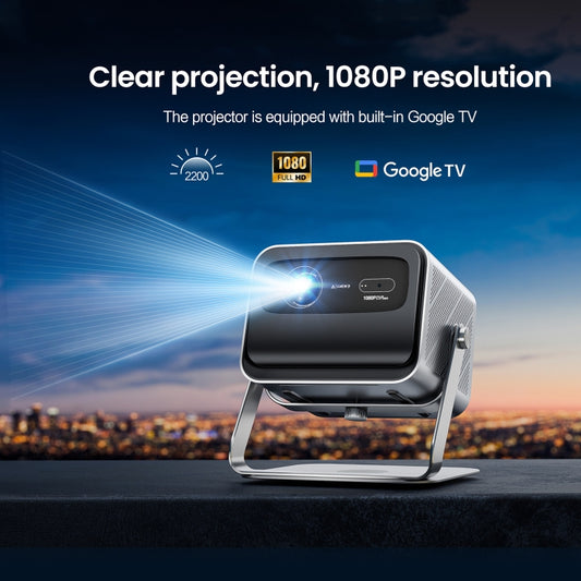 TOUMEI X6 4K HD Home Theater Office Teaching Microphone Karaoke Projector GTV Google Systems(US Plug) by TOUMEI