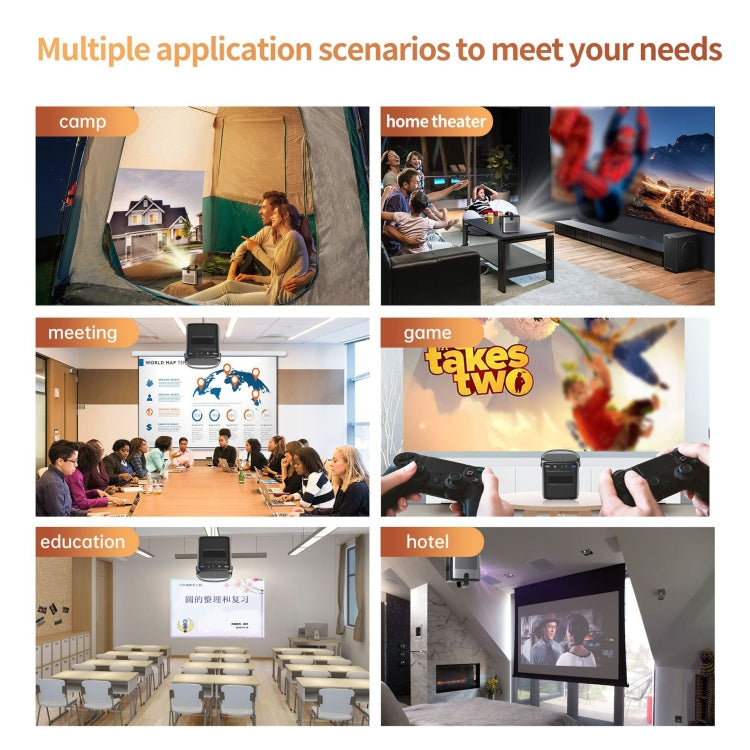 TOUMEI S8 1080P/4K DLP Android 11.OS Wifi 3D Wireless Projector US Plug by TOUMEI