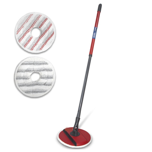 For Vileda Spin & Clean Mop Refill Pad Round Microfiber Replacement Cloth Cover(Red) by buy2fix