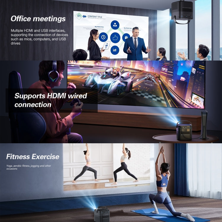 TOUMEI M2 Built-In Large Capacity Battery Outdoor Projector Handheld Portable Projection US Plug by TOUMEI