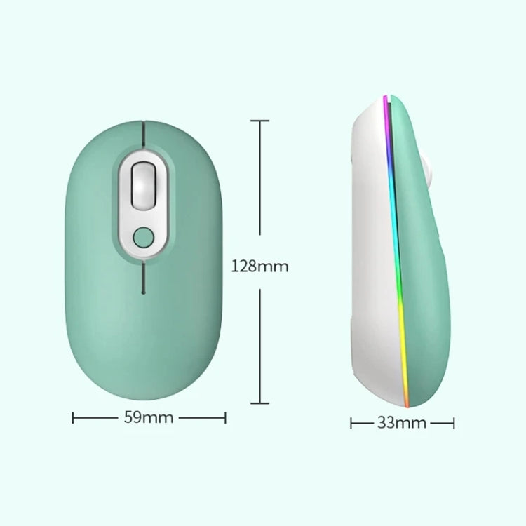 Rechargeable Illuminated Silent Wireless Mouse, Style: 2.4G+Bluetooth Pink by buy2fix
