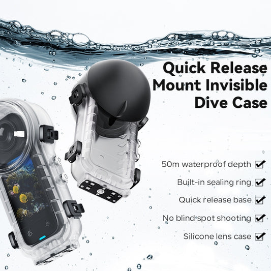 For Insta360 X4 aMagisn 50m Depth Waterproof Protective Case Quick Release Invisible Diving Cover by aMagisn