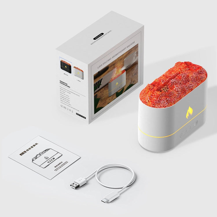 HX853B USB Plug-In Colorful Flame Lighting Effect Aromatherapy Humidifier(White) by buy2fix