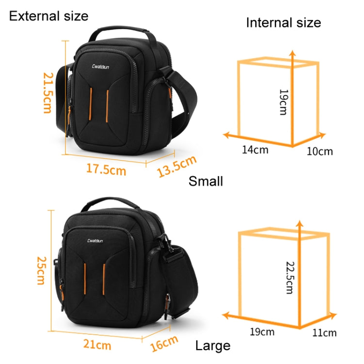 Cwatcun D140 Shoulder Crossbody Camera Storage Bag Shockproof Dropproof Leisure Outdoor Small Bag, Color: Small Black - Strap Satchel by Cwatcun | Online Shopping UK | buy2fix