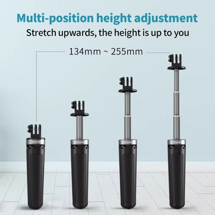 TELESIN Universal Mini Desktop Selfie Tripod for Sports Camera 13.4-25.5cm Height Adjustable - Portable Mini Tripod by TELESIN | Online Shopping UK | buy2fix