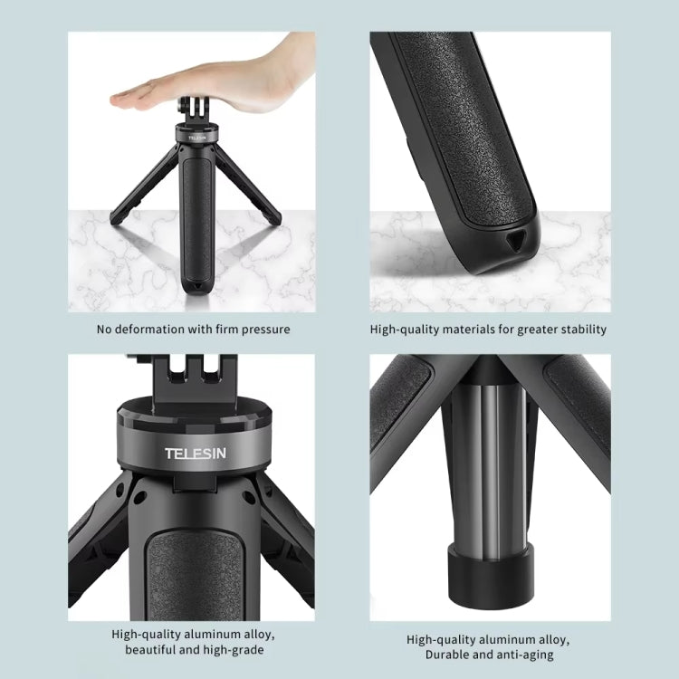 TELESIN Universal Mini Desktop Selfie Tripod for Sports Camera 13.4-25.5cm Height Adjustable - Portable Mini Tripod by TELESIN | Online Shopping UK | buy2fix