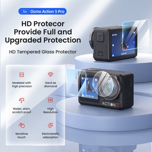 For DJI Osmo Action 5 Pro aMagisn 9H Hardness Tempered Glass Set Package B by aMagisn