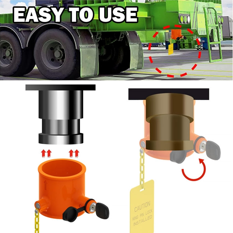 Semi-trailer RV Cylindrical Anti-theft Trailer Lock With Warning Sign by buy2fix