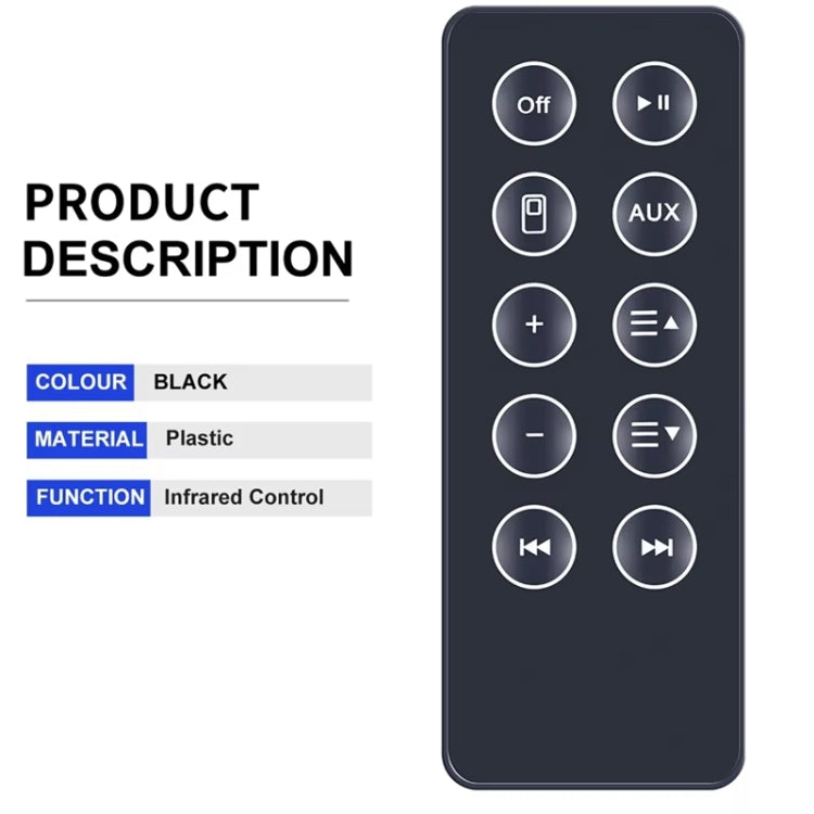 For BOSE SD10 Bluetooth Speaker Remote Control Replacement Parts(Black) - Other Accessories by buy2fix | Online Shopping UK | buy2fix