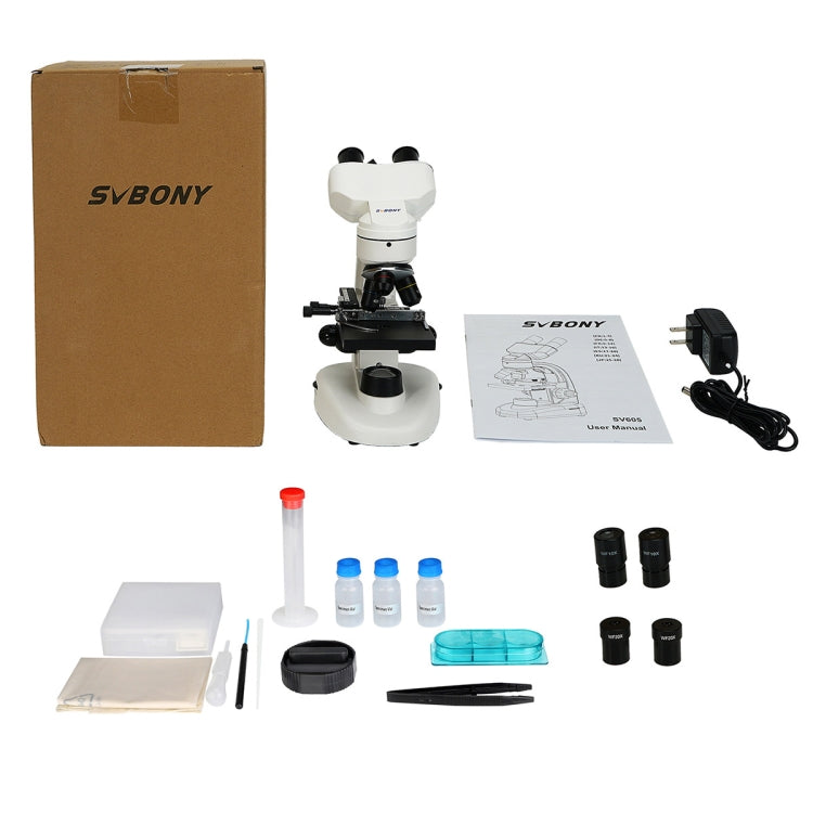 SVBONY SV605 40-1600X Compound Binocular Microscope, Adapter: US Plug by SVBONY