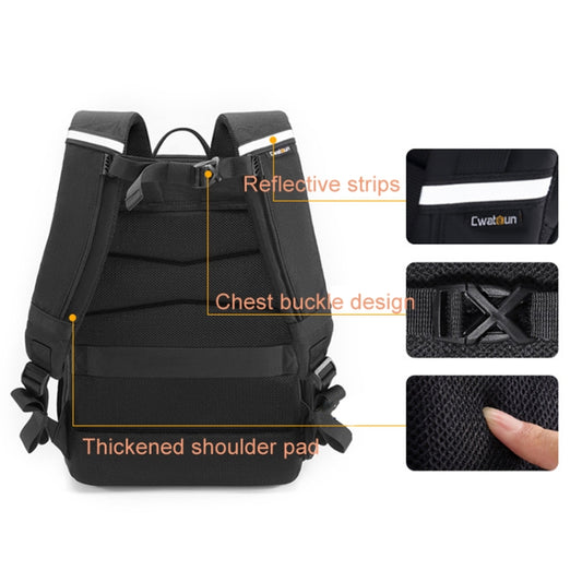 Cwatcun D132 DSLR Camera Backpack Hard-shell Crashproof Waterproof Decompression Shoulder Photo Bag, Color: 1st Generation Large Black - Backpack by Cwatcun | Online Shopping UK | buy2fix