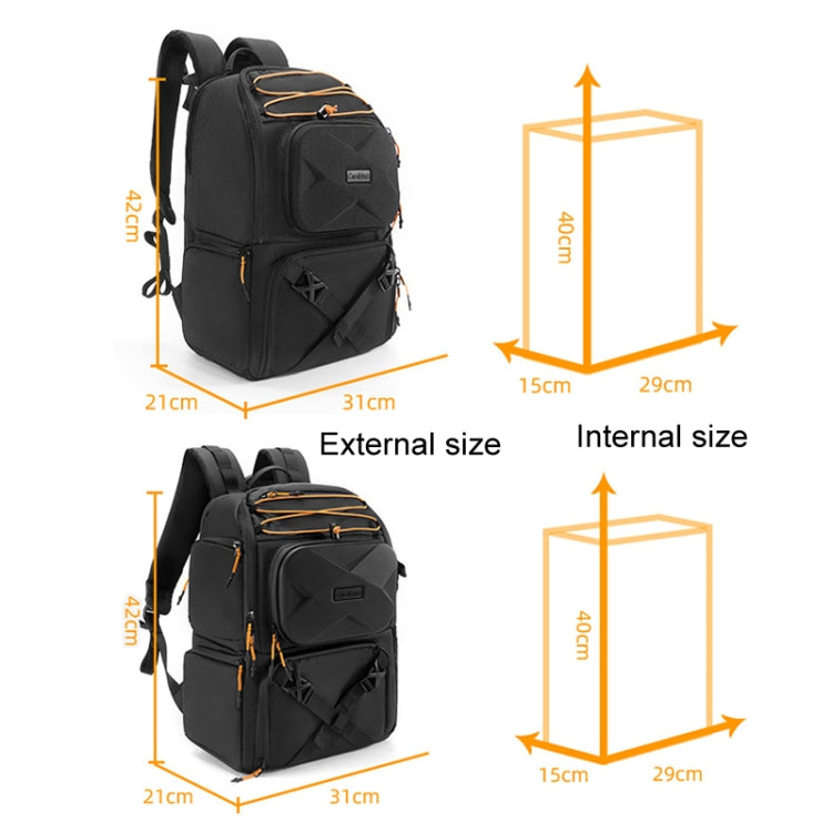 Cwatcun D132 DSLR Camera Backpack Hard-shell Crashproof Waterproof Decompression Shoulder Photo Bag, Color: 1st Generation Large Black - Backpack by Cwatcun | Online Shopping UK | buy2fix