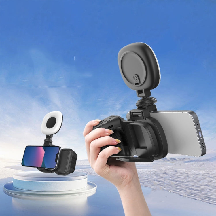Phone Camera Grip With Cold Shoe Mount and Bluetooth Remote Control With Fill Light - Phone Remote Control by buy2fix | Online Shopping UK | buy2fix