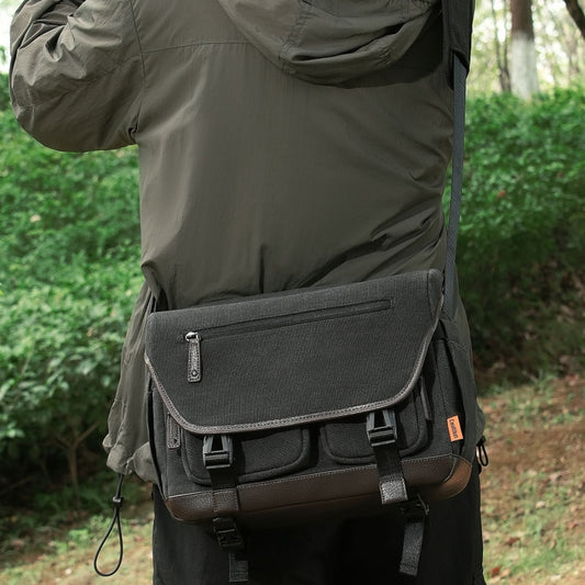 Cwatcun D142 Vintage Camera Bag Shoulder Messenger Bag Camera Digital Storage Bag, Color: Small Black - Strap Satchel by Cwatcun | Online Shopping UK | buy2fix