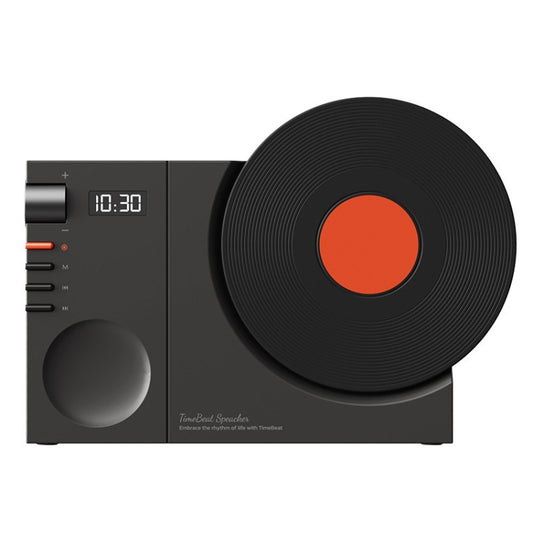 Retro Clock Bluetooth Speaker Rotating Film Wireless Subwoofer Hifi Sound Audio(Black) - Desktop Speaker by buy2fix | Online Shopping UK | buy2fix