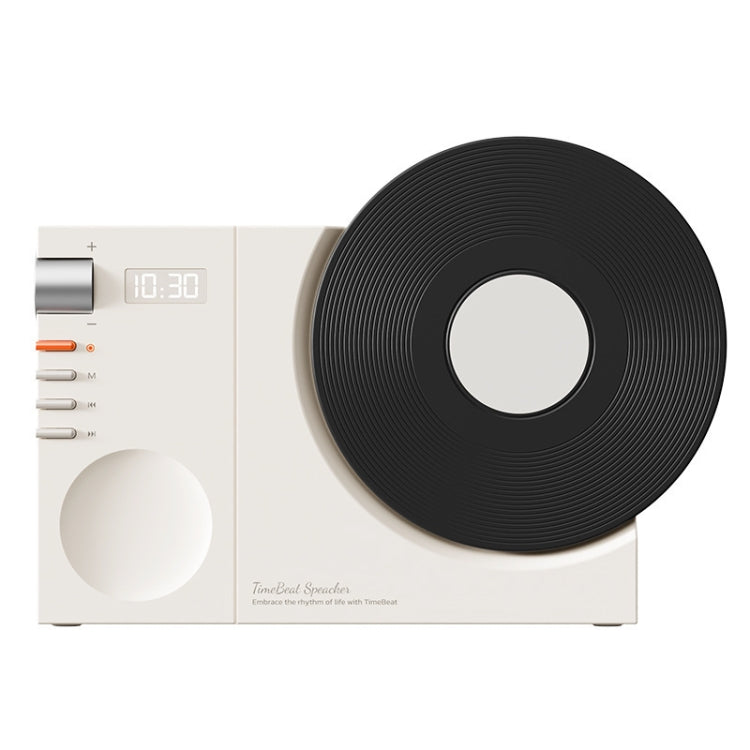 Retro Clock Bluetooth Speaker Rotating Film Wireless Subwoofer Hifi Sound Audio(White) - Desktop Speaker by buy2fix | Online Shopping UK | buy2fix