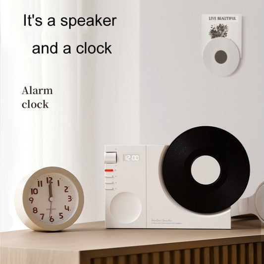 Retro Clock Bluetooth Speaker Rotating Film Wireless Subwoofer Hifi Sound Audio(White) - Desktop Speaker by buy2fix | Online Shopping UK | buy2fix