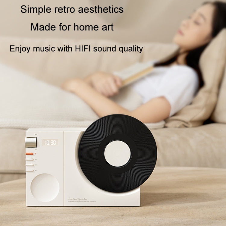 Retro Clock Bluetooth Speaker Rotating Film Wireless Subwoofer Hifi Sound Audio(White) - Desktop Speaker by buy2fix | Online Shopping UK | buy2fix