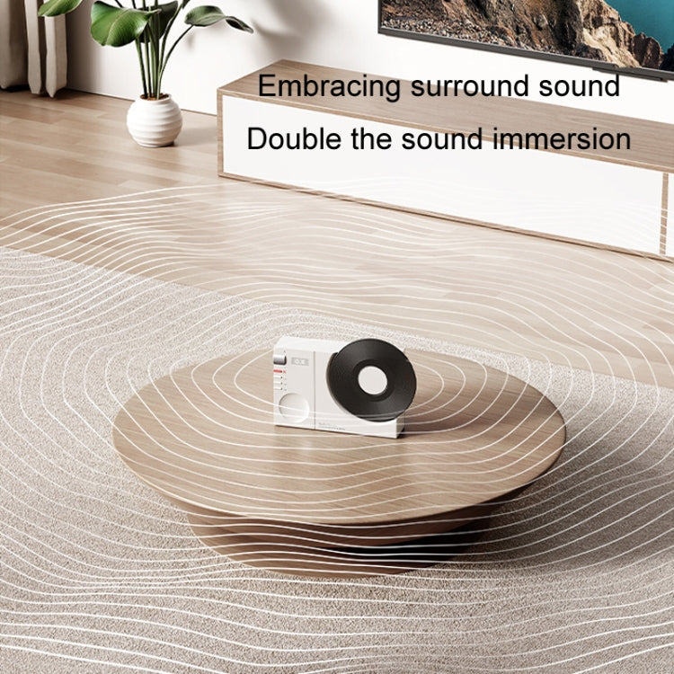 Retro Clock Bluetooth Speaker Rotating Film Wireless Subwoofer Hifi Sound Audio(White) - Desktop Speaker by buy2fix | Online Shopping UK | buy2fix