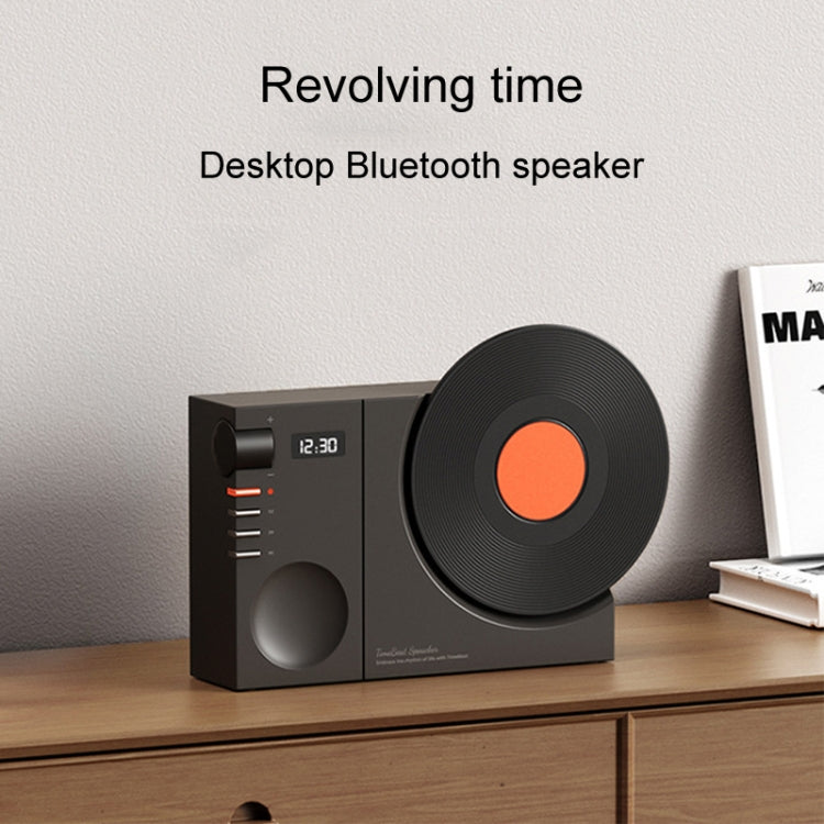 Retro Clock Bluetooth Speaker Rotating Film Wireless Subwoofer Hifi Sound Audio(White) - Desktop Speaker by buy2fix | Online Shopping UK | buy2fix