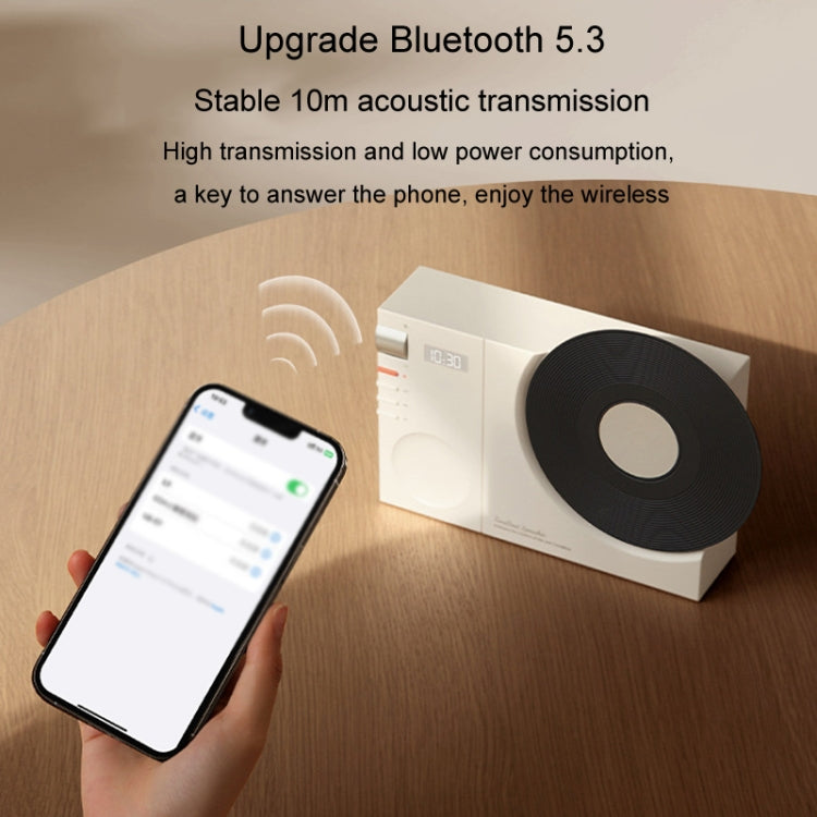 Retro Clock Bluetooth Speaker Rotating Film Wireless Subwoofer Hifi Sound Audio(White) - Desktop Speaker by buy2fix | Online Shopping UK | buy2fix