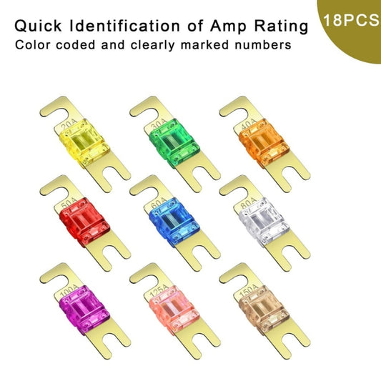 8pcs/Set 12V-58V Mini ANL High Current Bolt-on Fuse(20A-150A) by buy2fix